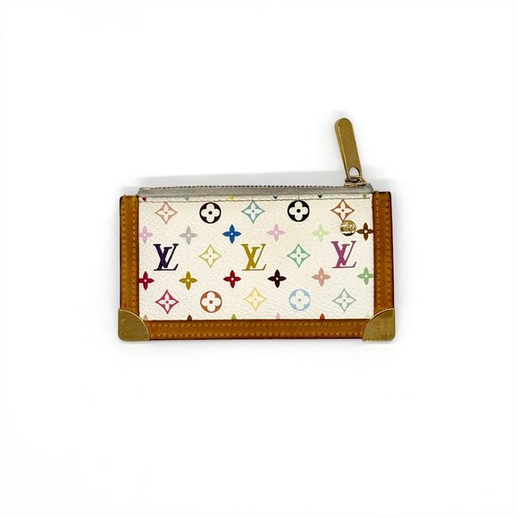 AUTH EUC Louis Vuitton Murakami Multicolor Cles Key Pouch/ Card Case/ Coin Purse - Picture 3 of 12
